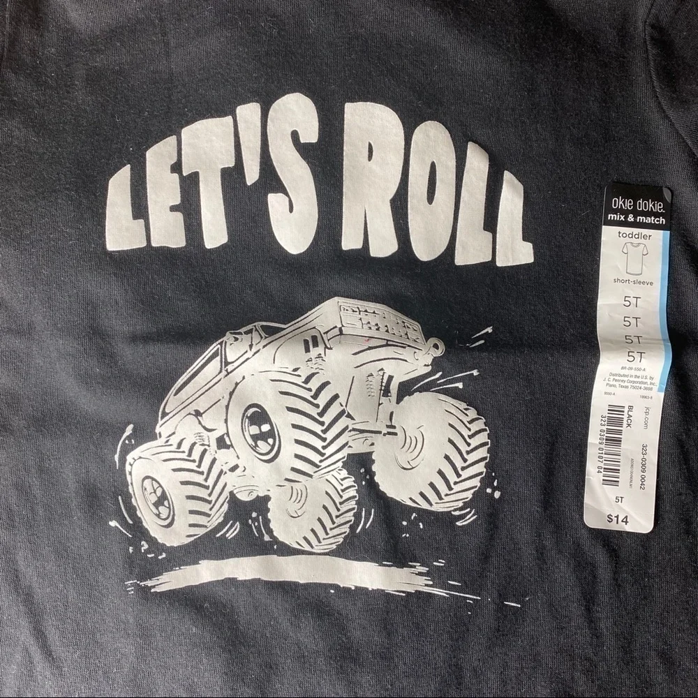 Let’s Roll Black Hoodie T-Shirt Size 3T